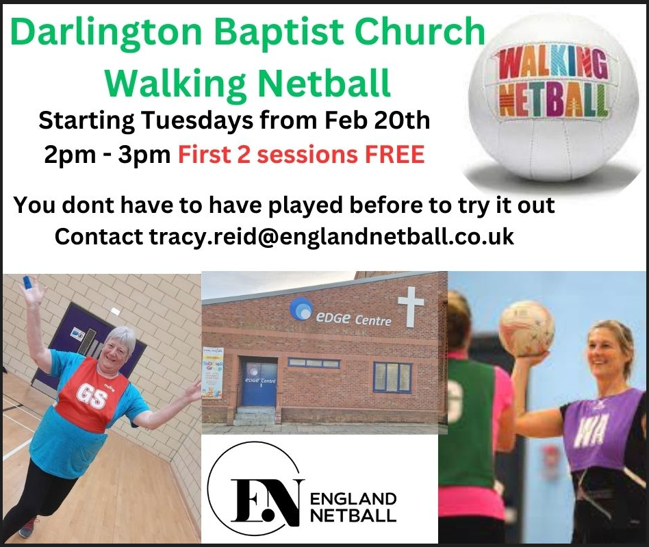 darlington baptist church walking netball february 2024