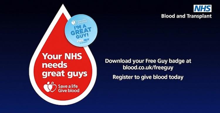Your NHS needs great guys blood donation image