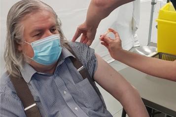 Robert receiving his covid vaccine