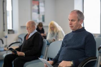 Man in a waiting room