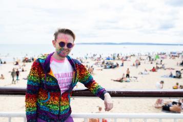 image showing a male standing on the promenade wearing sunglasses