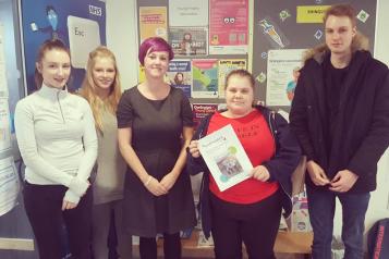 Young volunteers at a GP surgery